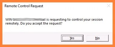 User Sessions - Remote Control Request